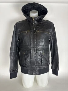 Chaqueta con capucha de cuero vintage MARITHE FRANCOIS GIRBAUD para hombre talla 50 - Imagen 1 de 17