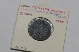 🧭 🇩🇪 DEUTSCHLAND MÜNSTER 3 PFENNIG 1745 B66 #98 - Bild 1 von 4