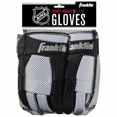FRANKLIN SPORTS NHL SX COMP HOCKEY GLOVES 150 JR, S, WHITE/BLACK *DISTRESSED PKG - Image 1 of 4