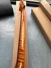 Best ST Roasted Flame Maple Guitar Neck 22 frets Fingerboard Abalone dot Gloss