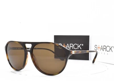 STARCK Eyes SUNGLASSES Brown Tortoise Aviator frame Brown Lens 5013 18 3N 57mm