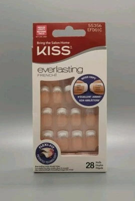 KISS: Everlasting French - Künstliche Fingernägel mit Kleber - Mittel - 55356