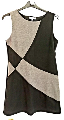 Redherring Black Grey polyester dress  uk14    A-line          L# - Image 1 of 3