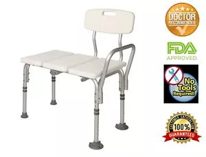 Bath Tub Shower Transfer Bench Stool Chair Bath Seat Tool-Less 300lb - Picture 1 of 5