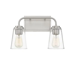 Meridian 2-Light Bathroom Vanity Light in Brushed Nickel (M80043BN) - Picture 1 of 2