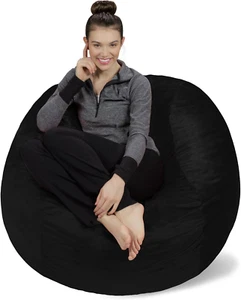 - Plush, Ultra Soft Bean Bag Chair - Memory Foam Bean Bag Chair with Microsuede - Picture 1 of 6