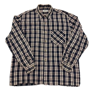 Mens Flannel Shirt Plaid L Long Sleeve Cotton Vintage Retro Grunge 90s - Picture 1 of 9