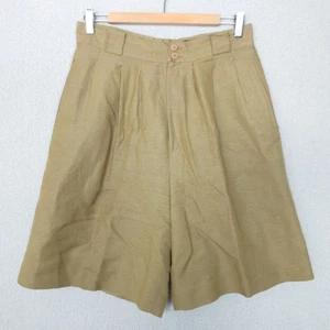 Vintage Giorgio Sant'Angelo Shorts Womens 12 Linen Blend Pleated High Rise 90s - Picture 1 of 9