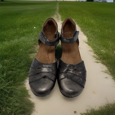 Sandalias de cuero Rockport CG9229 para mujer talla 8M con recortes cuña baja marrón metálico Foto 1 de 4