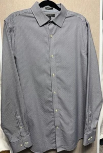 Camisa Banana Republic Para Hombres Grande Azul Blanco A Cuadros Grant Fit Vestido Abotonado - Imagen 1 de 4