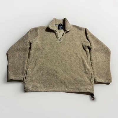 Pullover polar vintage Lands’ End Sherpa hecho en EE. UU. beige tostado para mujer M 10-12 Foto 1 de 4