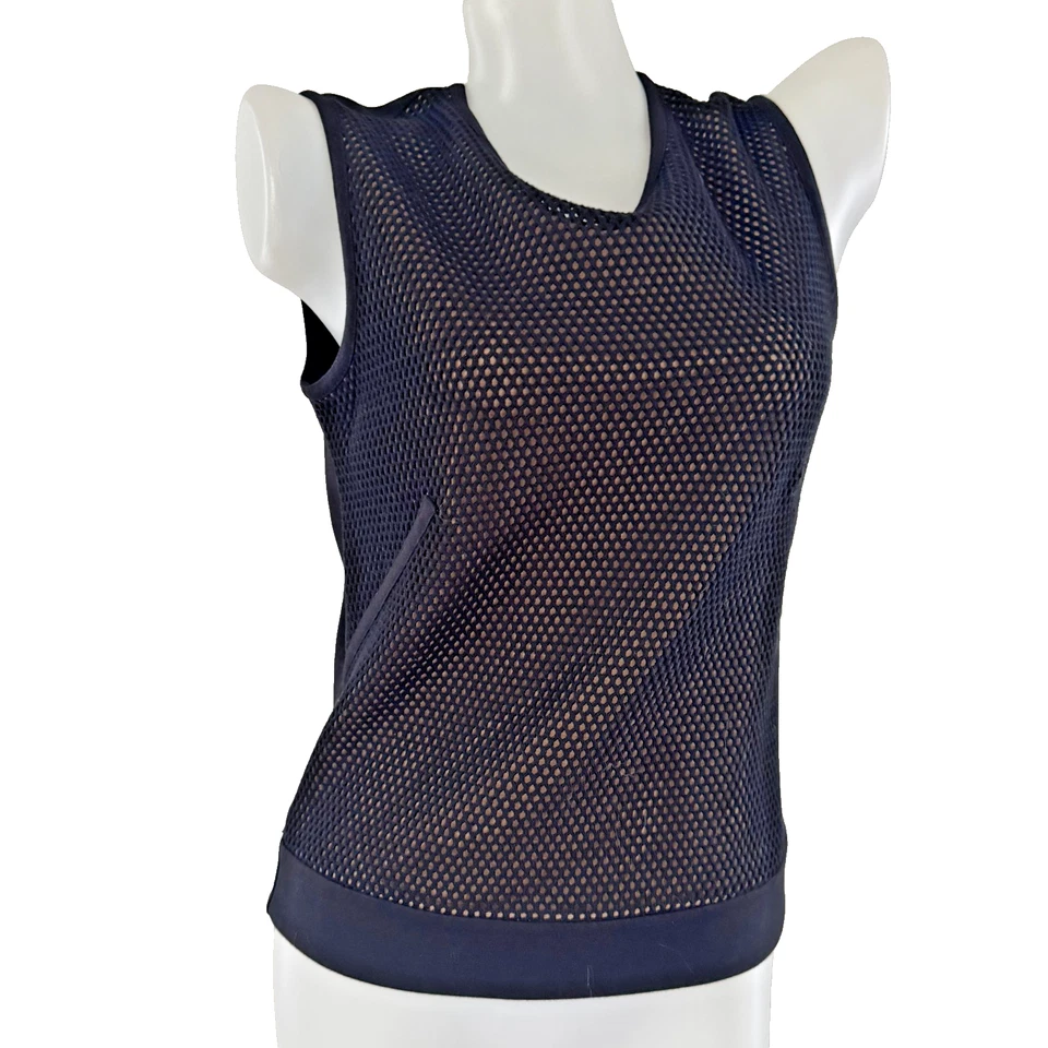 AKRIS PUNTO Black Nude FISHNET Layered Sleeveless Tank Top Sweater Jumper 8 - Image 1 of 4