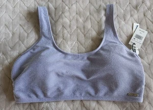 Wallflower Women's Sparkle Scoop Swim Bikini Top Size 1X Lavender Wide Strap NEW - Picture 1 of 11