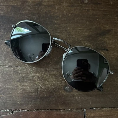 Steve Madden Round Textured Black Lenses Sunglasses Polarized NOS NWT Y2K NEW! - Image 1 of 4