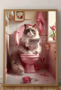 Children’s Room Art ~ Bathroom Art ~ BUNDLE OF ANIMALS ON POTTY - Picture 1 of 10