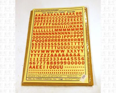 Virnex HO Decals Orange 5/16 Inches Bold Gothic Letter Set 2055 Alphabet - Image 1 of 2