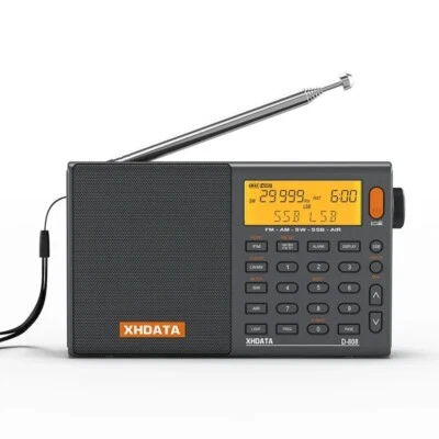D-808 AM/FM/SW-SSB/MW AIR RDS Full Band Radio Receiver+Type-C Interface&Battery - Image 1 of 4