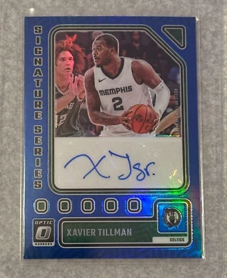 2023-24 Donruss Optic Signature Series Xavier Tillman Blue Prizm Auto 10/25 RARE - Image 1 of 2