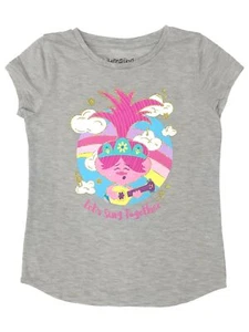 Jumping Beans Girls Gray Trolls Movie Poppy Sing Together T-Shirt Tee Shirt 8 - Picture 1 of 1