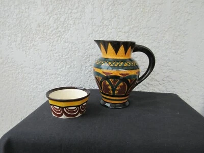 Très beau pichet et son ravier en céramique de St Jean de Bretagne - Photo 1/4