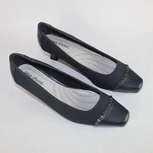 Easy Street Dress Shoe Gray Women Size 9WW Pump Block Heel Orbit 31-7640 - Picture 1 of 9