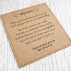 Personalised Wedding Honeymoon Gift Wish Cards - Brown Kraft Card Custom Token