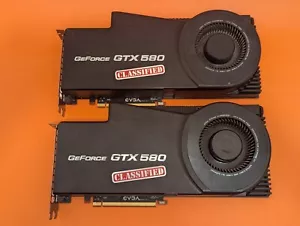 EVGA GeForce GTX 580 Classified 3GB 384bit GDDR5 Graphics Card 03G-P3-1595-B1 - Picture 1 of 2