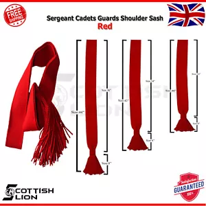 Infantry Marine British Army Military Sergeant Cadets Guards Red Shoulder Sash - Picture 1 of 3