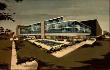 Illinois Peoria Sands Motel swimming pool ~ 1950s vintage postcard sku797