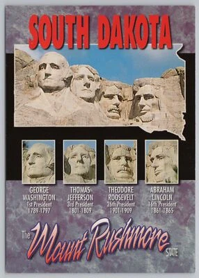 President & Patriotic~Mt Rushmore~Black Hills SD~4 Presidents~Continental PC Foto 1 de 2