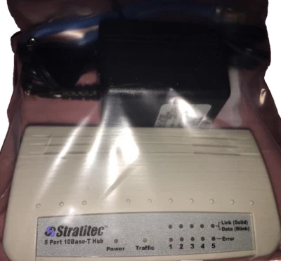 Stratitec 5 Port 10 Base-T Hub Model XZ840719T-Rare Vintage-SHIPS N 24 HOURS - Image 1 of 3