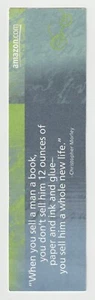 Vintage 1990s Amazon PAPER BOOKMARK Advertisement with Christopher Morley Quote - Picture 1 of 2