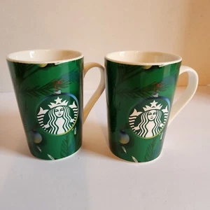 2 STARBUCKS Green HOLIDAY LIGHTS 11 oz Coffee Mug/Cup Christmas 2020 - Picture 1 of 1