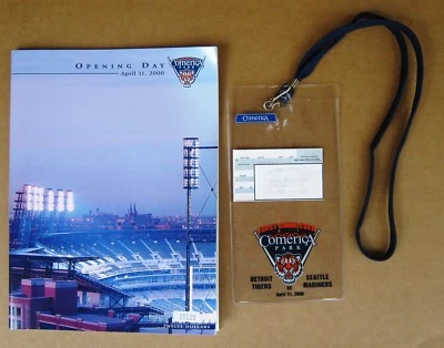 Detroit  Comerica Park Inaugural Game Program + Ticket with Lanyard - Image 1 of 4