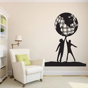 Wand Vinyl Aufkleber Sticker Menschen Welt Freundschaft Erde Globus Planet Frieden (n022) - Bild 1 von 6