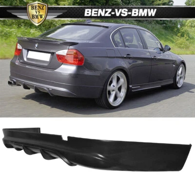 Fits 05-12 BMW E90 3-Series Sedan AC Style Rear Bumper Lip Spoiler Unpainted PU - Image 1 of 4