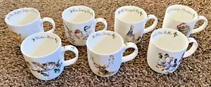 ** Seltenes Set 7 x Royal Worcester "Wrendale" Weihnachtstassen - von Hannah Dale ** - Bild 1 von 16