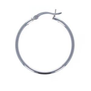 Sterling Silber, 2 mm Tube Click Down Creolen, klassische Creolen, French Lock - Bild 1 von 5