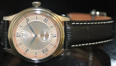 S. Coifman Swiss Made Rosegold Dial Black Genuine Leather Watch SC0293 - Image 1 of 4