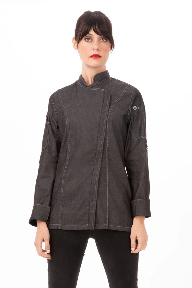 Chef Works Womens Gramercy Denim Chef Coat (EXWDZ002) - Image 1 of 1