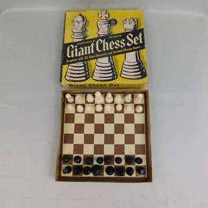 Vintage Giant Chess Set by Cardinal 3.5" Tall King All Pieces Complete #C37 - Picture 1 of 12