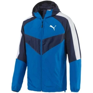 NWT Puma PWRVent Windbreaker Jacket Blue Gray Glanz Nylon Medium - Picture 1 of 7