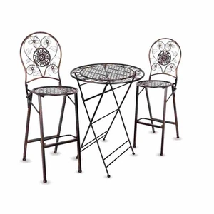Barcelona Bistro Set in Bronze includes 32" Cocktail Table and 2 Round Barstools - Picture 1 of 4