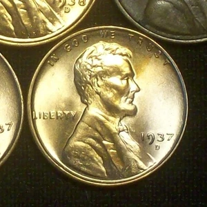 1937-D CHOICE BU - HIGH GRADE LINCOLN WHEAT CENT - VERY SOLID COIN - SEE PICS!! - Picture 1 of 4