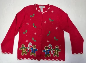 Cárdigan de Navidad de Colección Suéter Colecciones Reliquias Pan de Jengibre Galleta Talla XL - Imagen 1 de 11