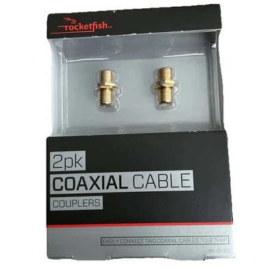 Rocketfish Coaxial Cable Couplers - Gold (Pack of 2) NEW - Image 1 of 2