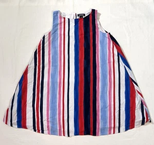 Lands' End Girls Trapeze Dress Size 14 Sleeveless Cotton Patriotic Sundress - Picture 1 of 9