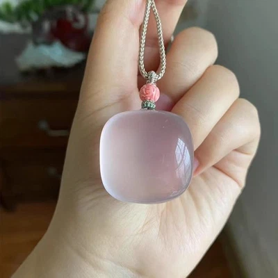 Collar/cadena de suéter versátil colgante lágrima cuarzo rosa estrella natural Foto 1 de 4