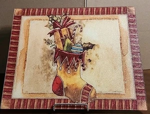 Glas Schneidebrett Weihnachten Motiv 15"X12" - Bild 1 von 3