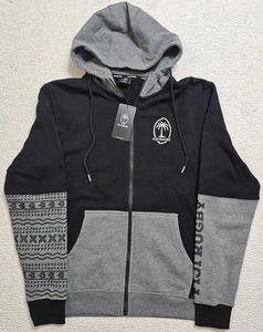 FIJI National Rugby League Kapuzenpullover mit Reißverschluss schwarz/grau bestickt Größe M neu mit Etikett - Bild 1 von 7